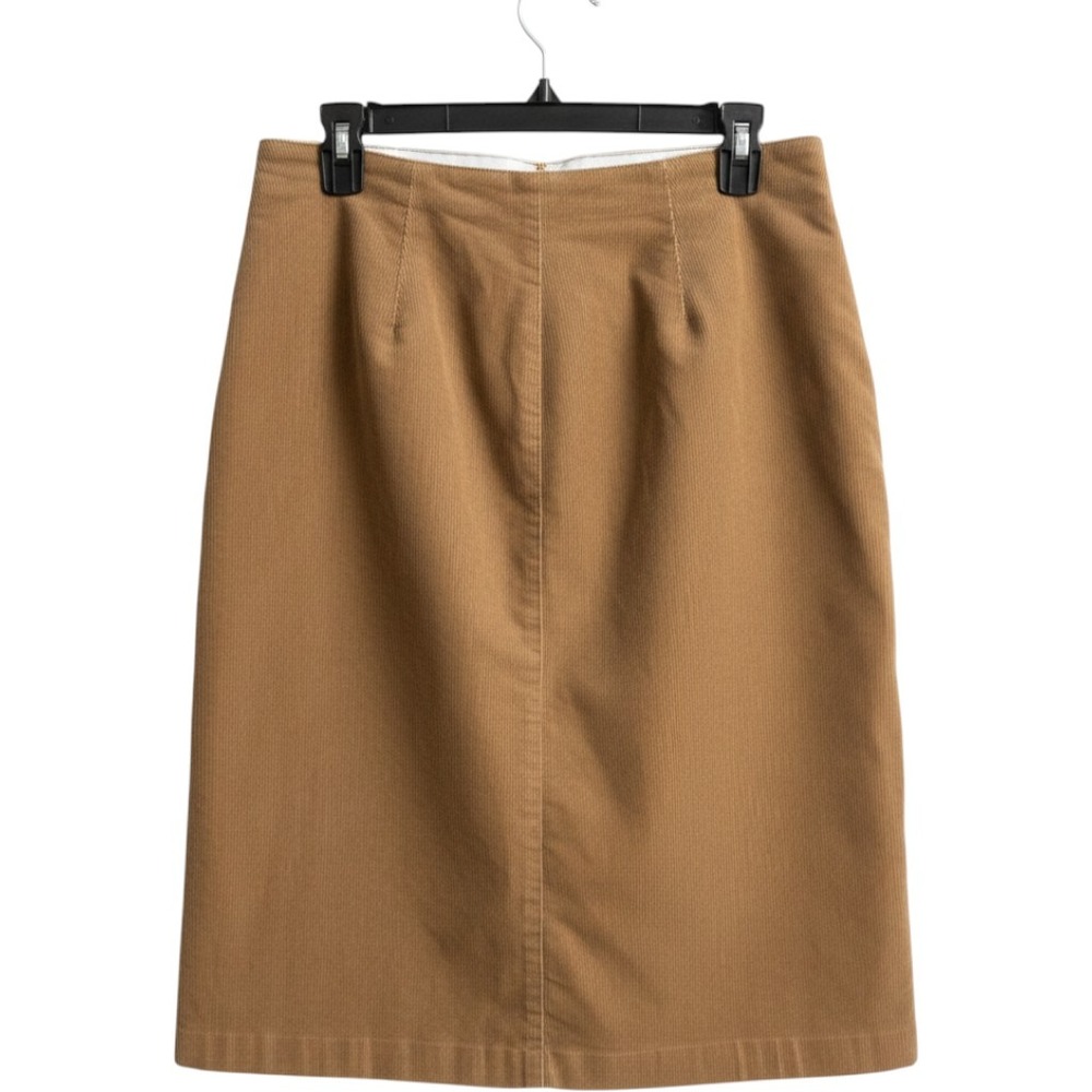 Old Navy Tan‎ Corduroy Maxi Skirt Cotton Khaki Straight Long Slit Size 10